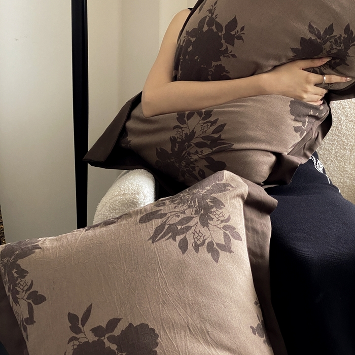 91家纺网 家纺一手货源 找家纺 赫帛 2024新款60支全棉色织提花水洗棉-伊芙 伊芙-咖色