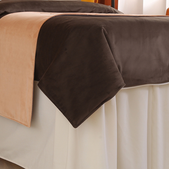 91家纺网 家纺一手货源 找家纺 琪宝阁 2024新款立丝绒美 容床罩套件-欧若拉 咖啡