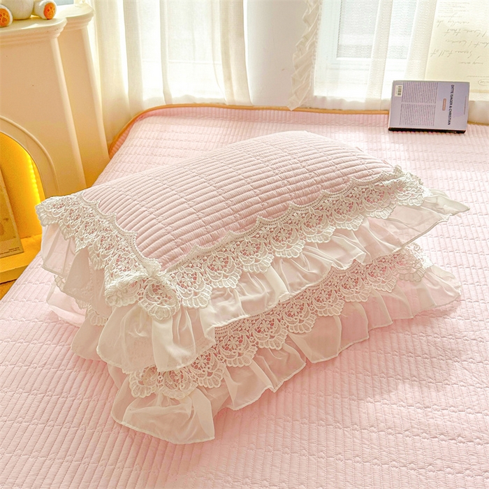 91家纺网 家纺一手货源 找家纺 虹星家纺 2024新款A类全棉夹棉床盖-洛香忆梦 洛香忆梦-樱花粉