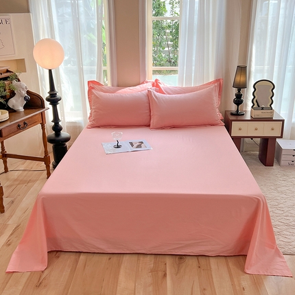 91家纺网 家纺一手货源 找家纺 （总）棉立方家纺 2023新款亲肤全棉纯色单品套件系列-单独床单