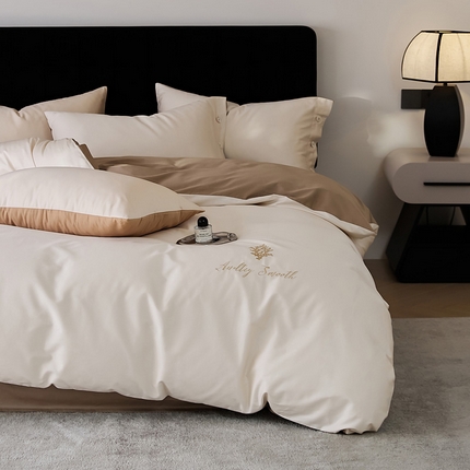 2024新款60S长绒棉珊瑚绣花款四件套-告白系列（常规版） 告白-米咖