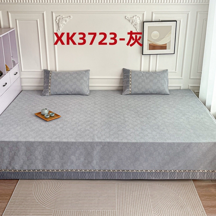 91家纺网 家纺一手货源 找家纺 手艺人家纺 2025新款雪尼尔提花复合炕盖榻榻米炕垫 XK3723灰