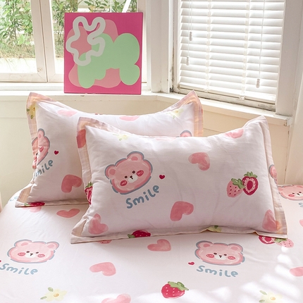 91家纺网 家纺一手货源 找家纺 （总）棉立方家纺 2024新款全棉喷气印花四件套单品系列-枕套