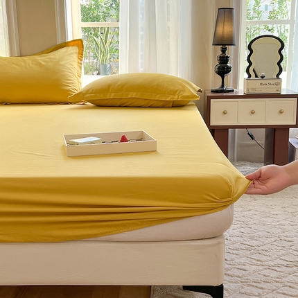 91家纺网 家纺一手货源 找家纺 （总）棉立方家纺 2023新款亲肤全棉纯色单品套件系列-单独床笠