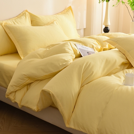 91家纺网 家纺一手货源 找家纺 （总）棉立方家纺 2023新款亲肤全棉纯色单品套件系列-四件套