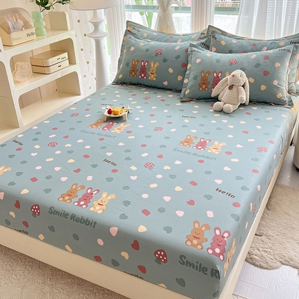 91家纺网 家纺一手货源 找家纺 （总）棉立方家纺 2024新款全棉喷气印花四件套单品系列-床笠