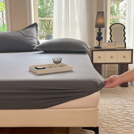 91家纺网 家纺一手货源 找家纺 （总）棉立方家纺 2023新款亲肤全棉纯色单品套件系列-单独床笠