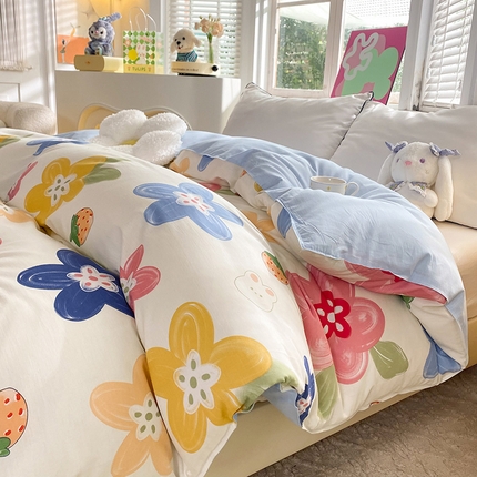 91家纺网 家纺一手货源 找家纺 （总）棉立方家纺 2024新款全棉喷气印花四件套单品系列-被套