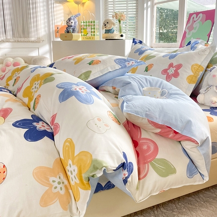 91家纺网 家纺一手货源 找家纺 （总）棉立方家纺 2024新款全棉喷气印花四件套单品系列-四件套