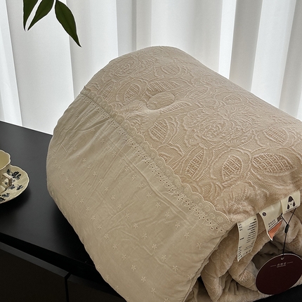 91家纺网 家纺一手货源 找家纺 （总）U被家纺 2025新款法式贴边韩国绒豆豆被被子被芯