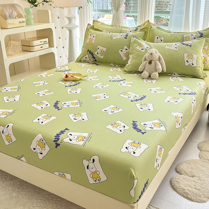 91家纺网 家纺一手货源 找家纺 （总）棉立方家纺 2024新款全棉喷气印花四件套单品系列-床笠