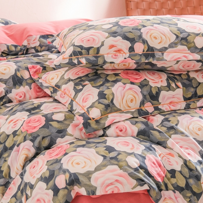 91家纺网 家纺一手货源 找家纺 萌宝老粗布 2025新直播加厚全棉活性磨毛四件套蔷薇庄园