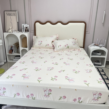 91家纺网 家纺一手货源 找家纺 （总）棉立方家纺 2024新款全棉印花床笠买家秀