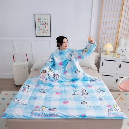 91家纺网 家纺一手货源 找家纺 （总）照世家纺 2024新款卡通三丽鸥水晶绒多功能带袖一体式懒人被