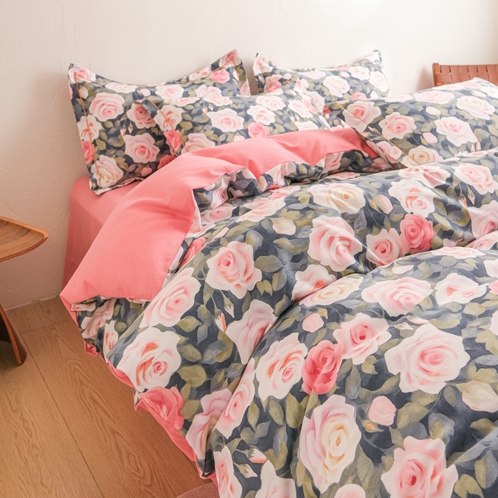 91家纺网 家纺一手货源 找家纺 萌宝老粗布 2025新直播加厚全棉活性磨毛四件套蔷薇庄园