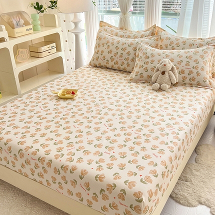 91家纺网 家纺一手货源 找家纺 （总）棉立方家纺 2024新款全棉喷气印花四件套单品系列-床笠