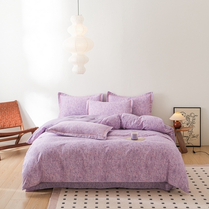 91家纺网 家纺一手货源 找家纺 萌宝老粗布 2025新直播加厚全棉活性磨毛四件套紫霞