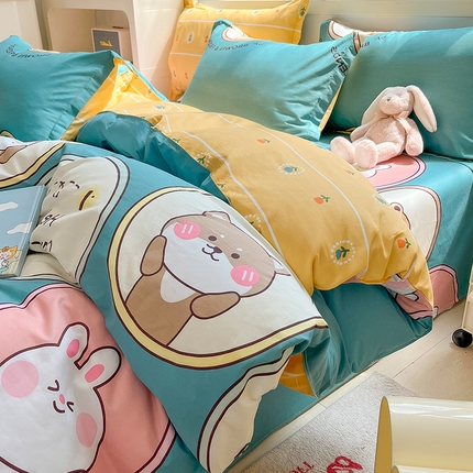 91家纺网 家纺一手货源 找家纺 （总）棉立方家纺 2024新款全棉喷气印花四件套单品系列-四件套