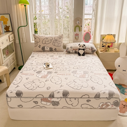 91家纺网 家纺一手货源 找家纺 （总）悦织湾家纺 2025新款加厚雪花绒印花床笠保暖牛奶绒床笠跨境专供外贸出口电商直播热销款