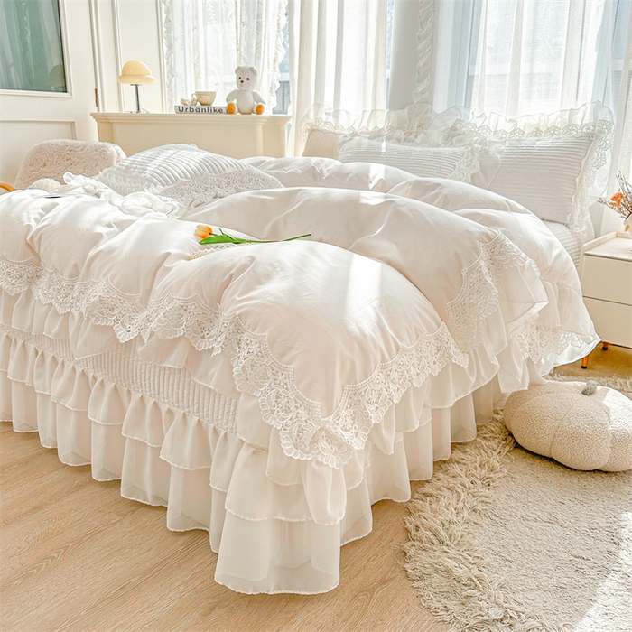 91家纺网 家纺一手货源 找家纺 （总）虹星家纺 2024新款A类全棉夹棉床盖四件套-洛香忆梦