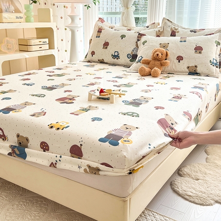 91家纺网 家纺一手货源 找家纺 （总）棉立方家纺 2024年6月新出款式全棉印花四件套单品系列-床笠