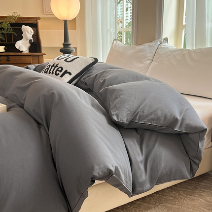 91家纺网 家纺一手货源 找家纺 （总）棉立方家纺 2023新款亲肤全棉纯色单品套件系列-单独被套