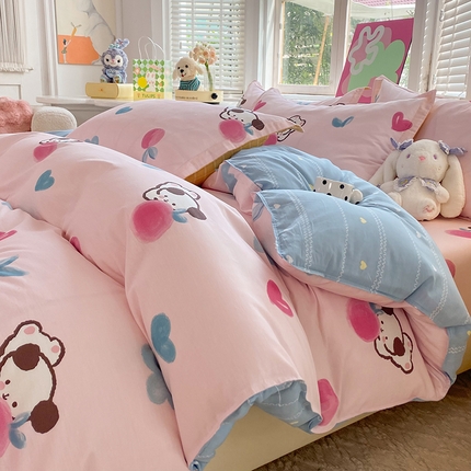 91家纺网 家纺一手货源 找家纺 （总）棉立方家纺 2023新款全棉时尚印花单品套件系列-四件套