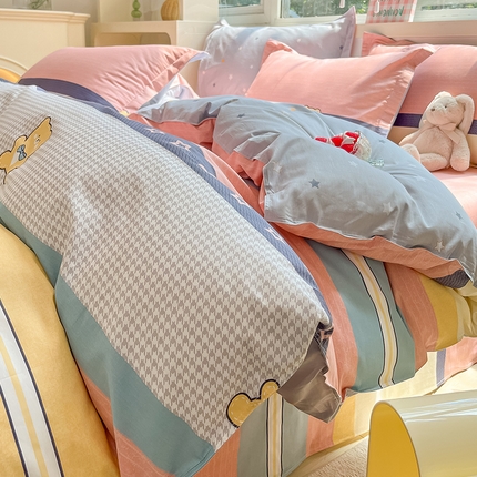 91家纺网 家纺一手货源 找家纺 （总）棉立方家纺 2024年6月新出款式全棉印花四件套单品系列-四件套