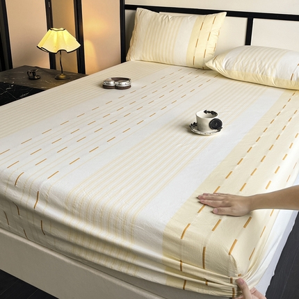 雅居纺家纺 2024新款100%全棉提花单床笠-如初 如初-黄