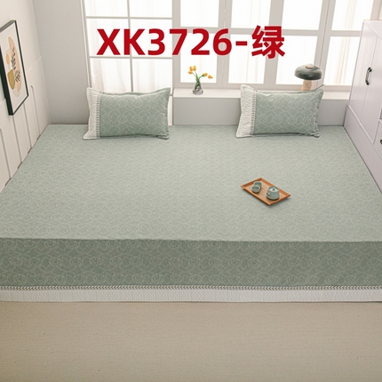 手艺人家纺 2024新款雪尼尔提花复合炕盖 XK3726绿