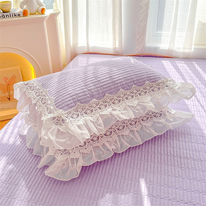 91家纺网 家纺一手货源 找家纺 虹星家纺 2024新款A类全棉夹棉床盖-洛香忆梦 洛香忆梦-优雅紫