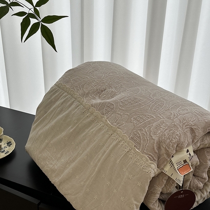 91家纺网 家纺一手货源 找家纺 （总）U被家纺 2025新款法式贴边韩国绒豆豆被被子被芯