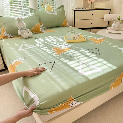 91家纺网 家纺一手货源 找家纺 （总）棉立方家纺 2024年6月新出款式全棉印花四件套单品系列-床笠