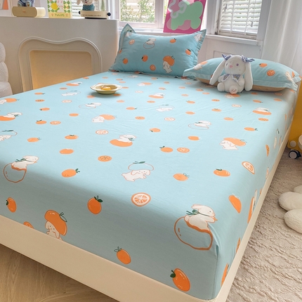 91家纺网 家纺一手货源 找家纺 （总）棉立方家纺 2024新款全棉喷气印花四件套单品系列-床笠