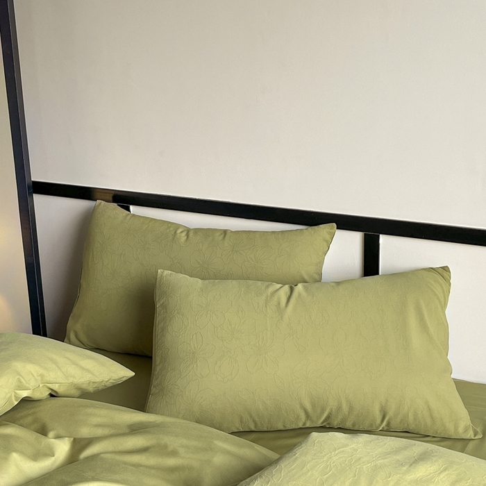 91家纺网 家纺一手货源 找家纺 雅居纺家纺 2024新款100%全棉三层纱提花四件套 花菲花