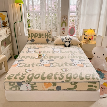 91家纺网 家纺一手货源 找家纺 （总）悦织湾家纺 2025新款加厚雪花绒印花床笠保暖牛奶绒床笠跨境专供外贸出口电商直播热销款