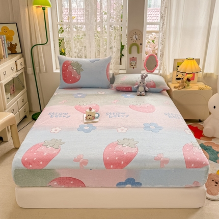 91家纺网 家纺一手货源 找家纺 （总）悦织湾家纺 2025新款加厚雪花绒印花床笠保暖牛奶绒床笠跨境专供外贸出口电商直播热销款