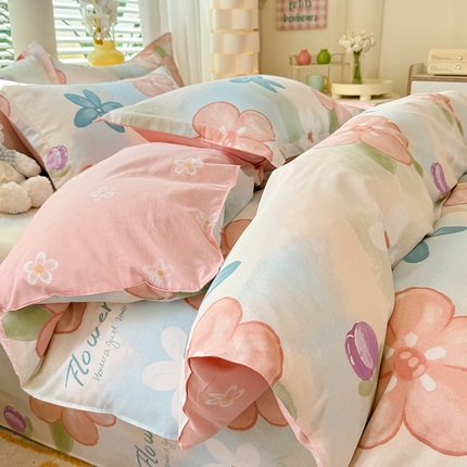 91家纺网 家纺一手货源 找家纺 （总）棉立方家纺 2024年6月新出款式全棉印花四件套单品系列-四件套