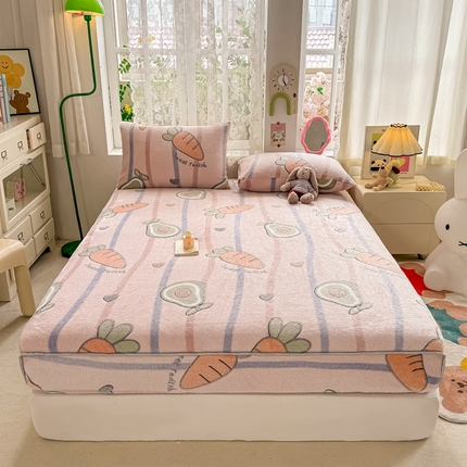 91家纺网 家纺一手货源 找家纺 （总）悦织湾家纺 2025新款加厚雪花绒印花床笠保暖牛奶绒床笠跨境专供外贸出口电商直播热销款