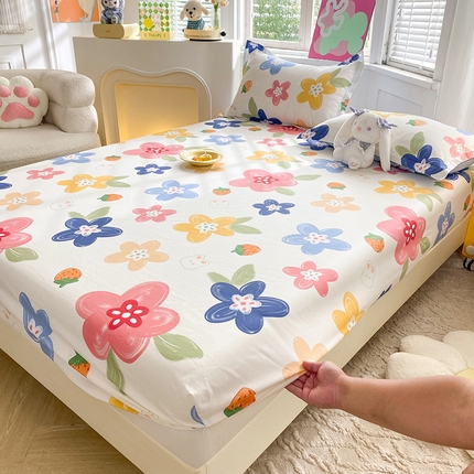 91家纺网 家纺一手货源 找家纺 （总）棉立方家纺 2024年6月新出款式全棉印花四件套单品系列-床笠