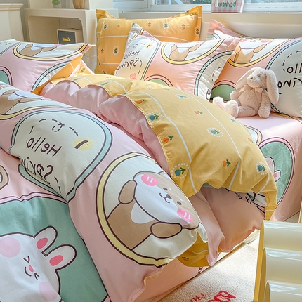 91家纺网 家纺一手货源 找家纺 （总）棉立方家纺 2024新款全棉喷气印花四件套单品系列-四件套