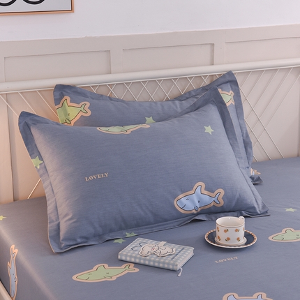 91家纺网 家纺一手货源 找家纺 （总）棉立方家纺 2024新款全棉喷气印花四件套单品系列-枕套