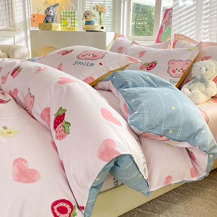 91家纺网 家纺一手货源 找家纺 （总）棉立方家纺 2023新款全棉时尚印花单品套件系列-四件套