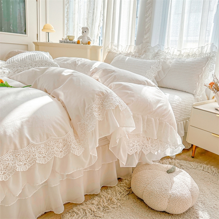 91家纺网 家纺一手货源 找家纺 （总）虹星家纺 2024新款A类全棉夹棉床盖四件套-洛香忆梦