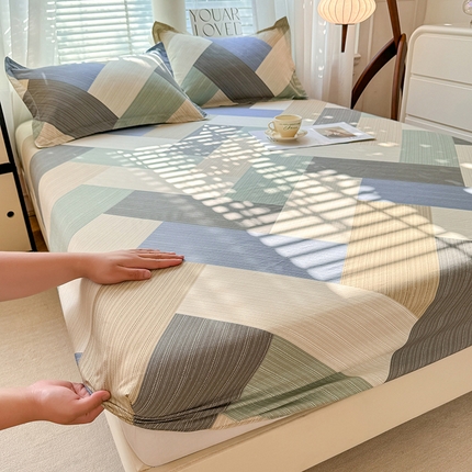 91家纺网 家纺一手货源 找家纺 （总）棉立方家纺 2024年6月新出款式全棉印花四件套单品系列-床笠