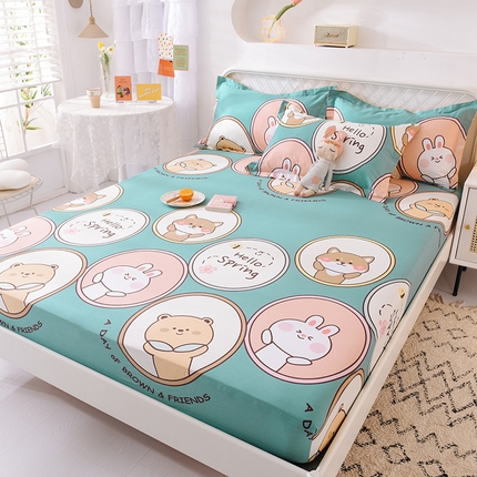 91家纺网 家纺一手货源 找家纺 （总）棉立方家纺 2024新款全棉喷气印花四件套单品系列-床笠