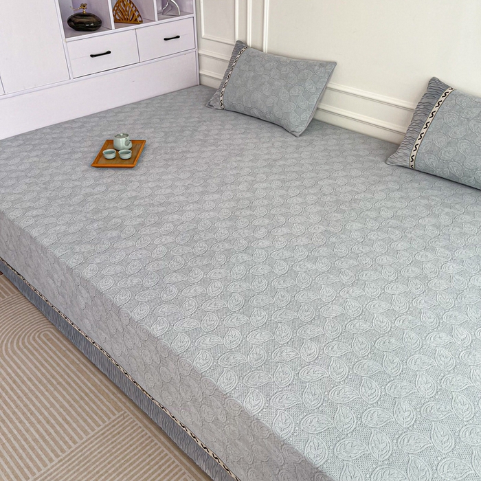 91家纺网 家纺一手货源 找家纺 手艺人家纺 2025新款雪尼尔提花复合炕盖榻榻米炕垫 XK3723灰
