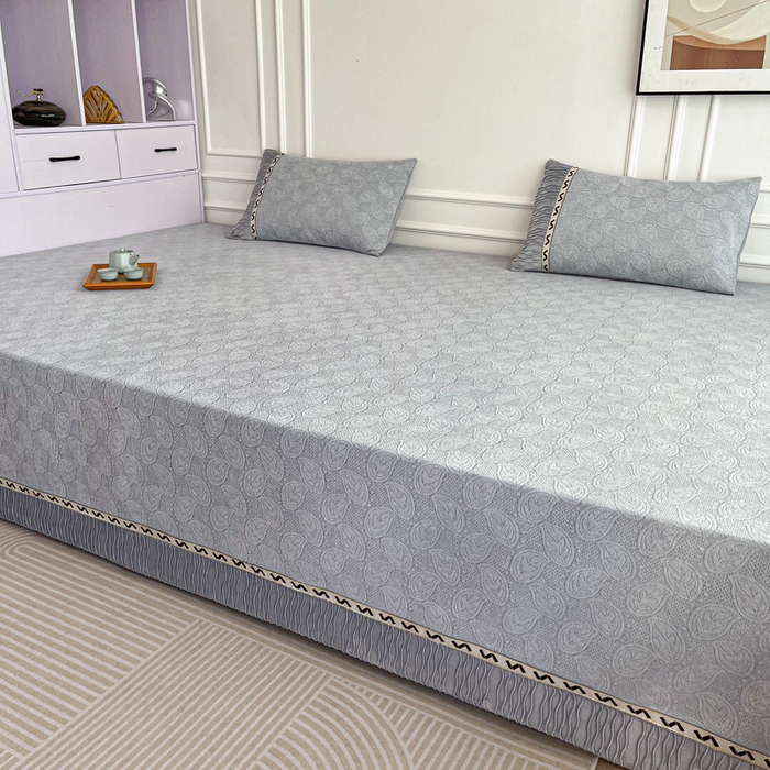 91家纺网 家纺一手货源 找家纺 手艺人家纺 2025新款雪尼尔提花复合炕盖榻榻米炕垫 XK3723灰