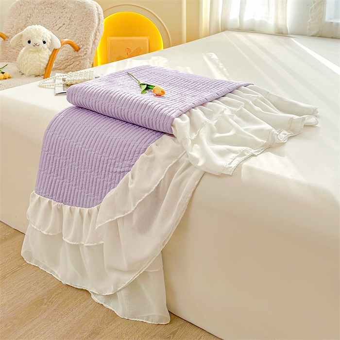 91家纺网 家纺一手货源 找家纺 虹星家纺 2024新款A类全棉夹棉床盖-洛香忆梦 洛香忆梦-优雅紫