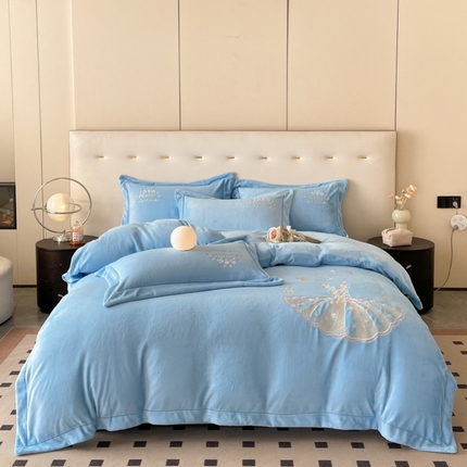 新方向 2025新款全消光A类牛奶绒四件套-公主请开心2 公主请开心-以太兰